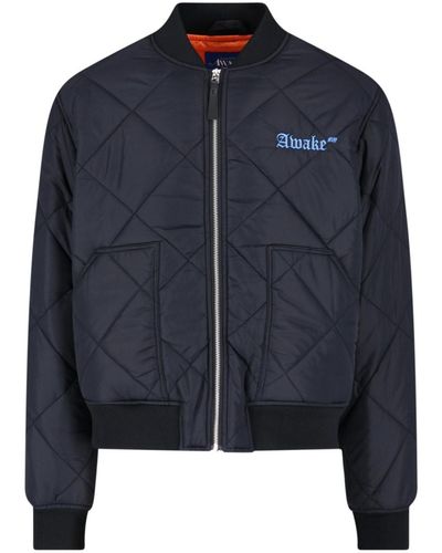 Unisex NY Awake Chenille Patches Varsity Jacket - Danezon