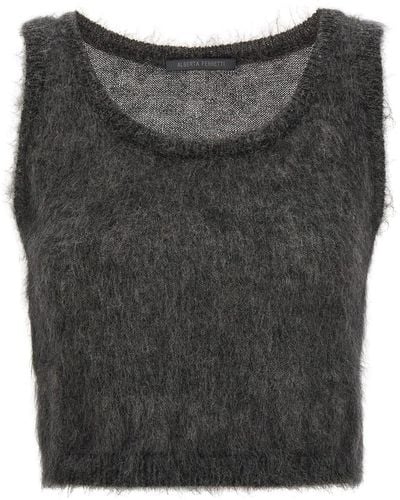 Alberta Ferretti Extra-brushed Sleeveless Knitted Top - Gray