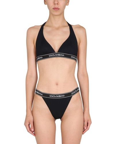 Dolce & Gabbana Logo Band Two-Piece Bikini - Black