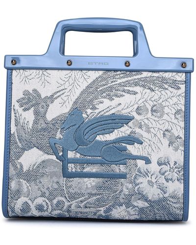 Etro Two-Tone Fabric Bag - Blue