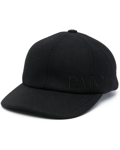 Patou Embroidered-logo Felt Cap - Black
