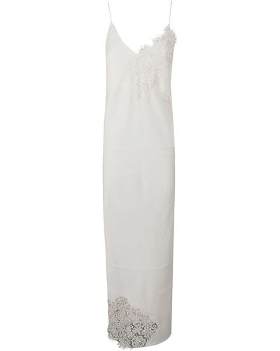 Rohe Lace Paneled Embroidered Long Dress - White