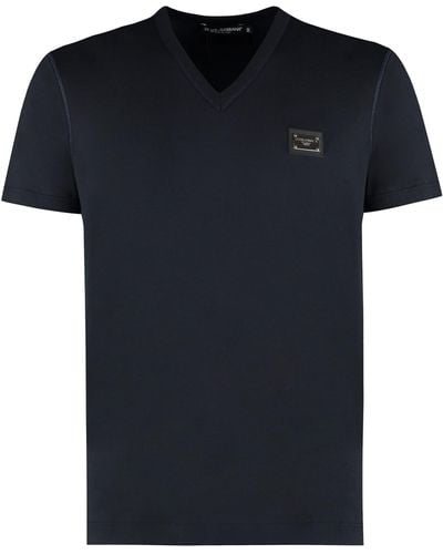 Dolce & Gabbana T-shirt V-neck T-shirt - Black