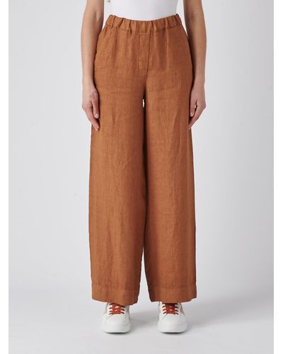 Gran Sasso Linen Trousers - Brown
