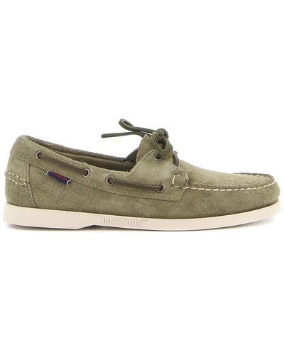Sebago Lace-Up Round Toe Boat Shoes - Green