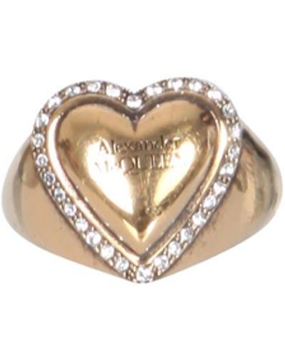 Alexander McQueen Heart Shaped Ring - Metallic