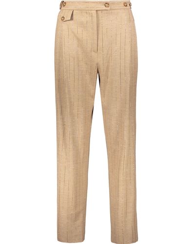 Burberry Wool Pants - Natural