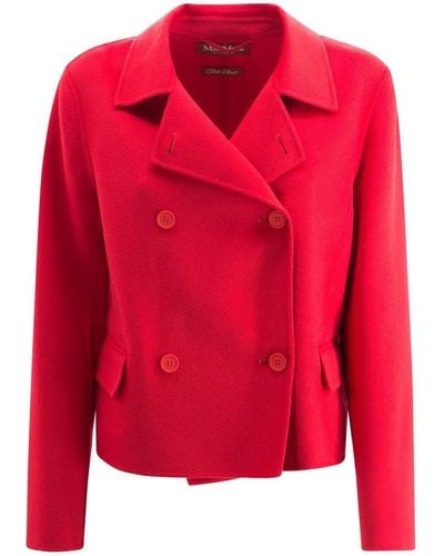 Max Mara Studio Double-breasted Long-sleeved Jacket - Red