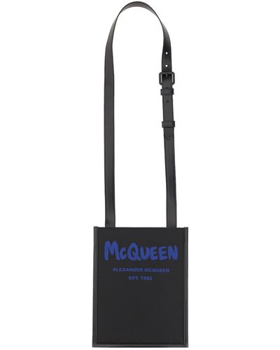 Alexander McQueen Smartphone Bag With Graffiti Logo - White