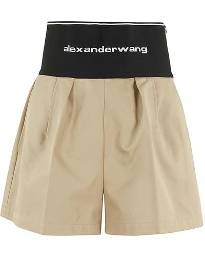 Alexander Wang Safari Short With Exposed Zipper And Logo Elastic - Multicolour