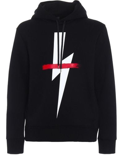 Neil Barrett Logo Hooded Sweatshirt - Black