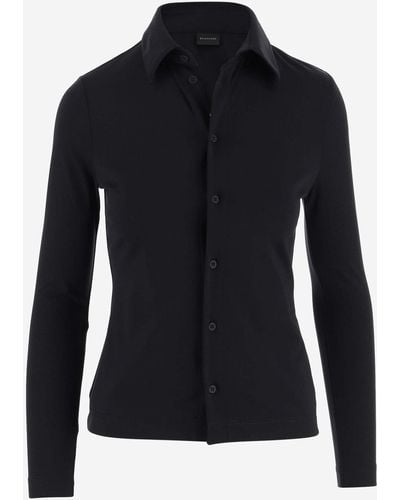 Balenciaga Stretch Jersey Shirt - Black