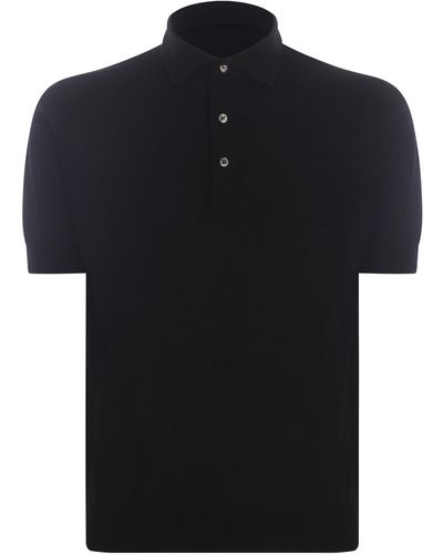 FILIPPO DE LAURENTIIS Polo Shirt Filippo De Laurentis Made Of Cotton Thread - Black