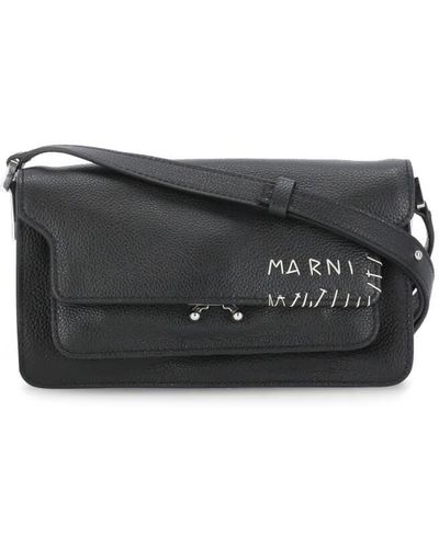 Marni Leather Shoulder Bag - Grey