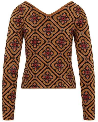 Etro Jacquard Sweater - Brown