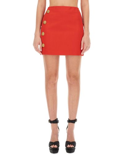 Balmain Mini Skirt - Red