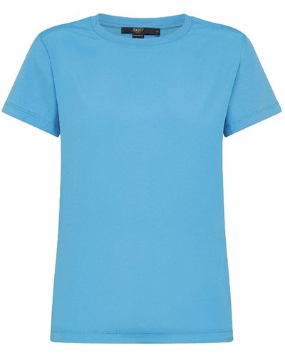 Seventy Light Jersey And Silk T-Shirt - Blue