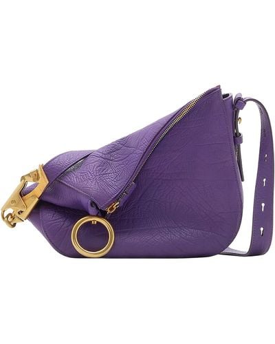 Burberry Knight Small Leather Shoulder Bag - Purple