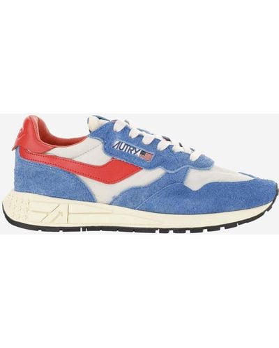 Autry Reelwind Low Nylon And Suede Trainers - Blue