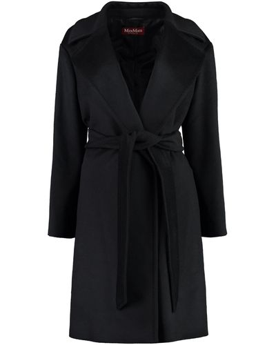 Max Mara Studio Tigre Virgin Wool Coat - Black