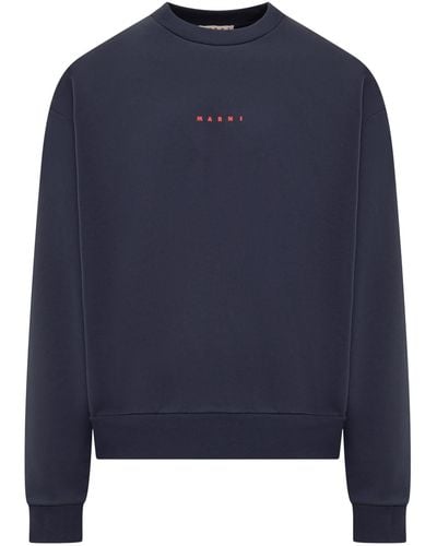 Marni Sweatshirt With Logo - Blue