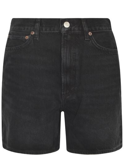 Agolde Stella Organic-Cotton Shorts - Black