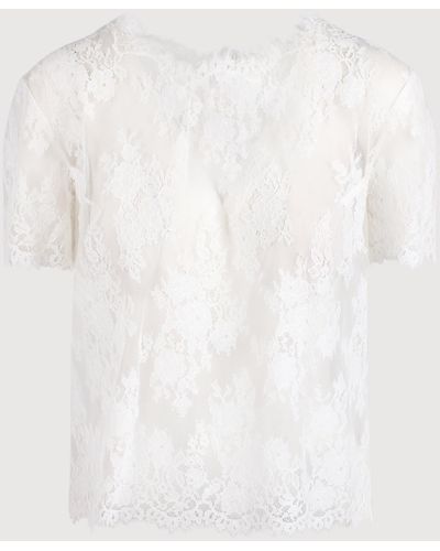 Ermanno Scervino Boxy T-Shirt With Lace - White