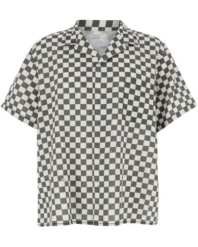 ERL And Bowling Shirt With Check Motif - White