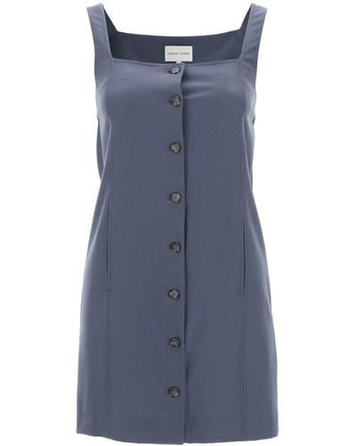 Loulou Studio Buttoned Pinafore Dress - Blue