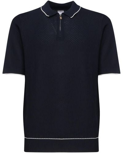 Eleventy Short-Sleeved Polo Shirt - Blue