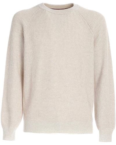 Brunello Cucinelli Ribbed Knit Sweater - White