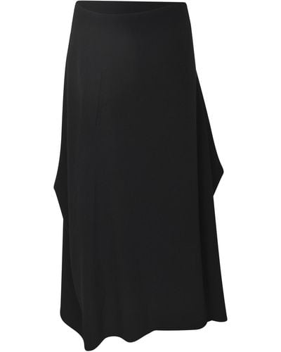 Yohji Yamamoto High-Waist Plain Skirt - Black