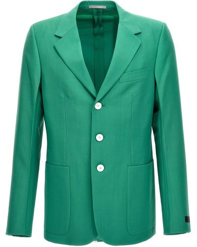 Lanvin Single-breasted Blazer Jackets - Green