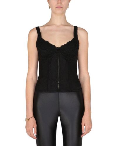 Balenciaga Lace Detailed Sleeveless Top - Black