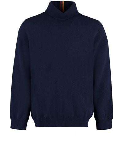 Paul Smith Cashmere Turtleneck Sweater - Blue