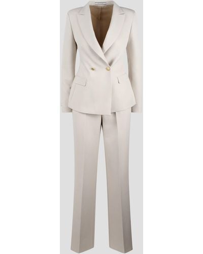 Tagliatore Jersey Stretch Double-Breasted Suit - White