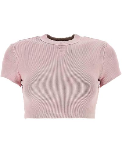 T By Alexander Wang Stretch Cotton T-Shirt - Pink