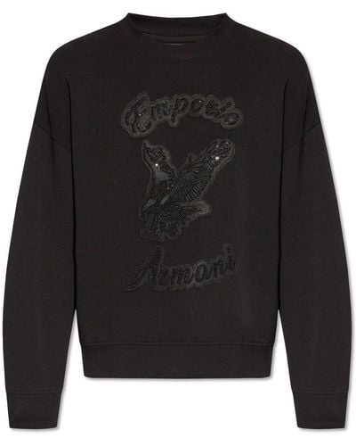 Emporio Armani Sweatpants With Logo, - Black