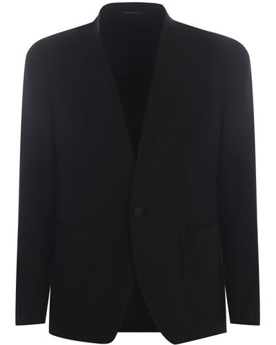 Tagliatore Single-Breasted Jacket Made Of Fresh Wool - Black