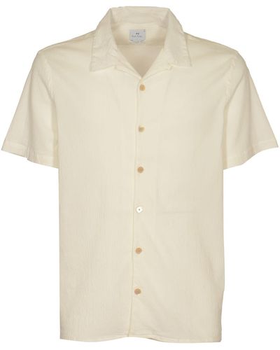 PS by Paul Smith Formal Plain Short-Sleeved Shirt - Natural