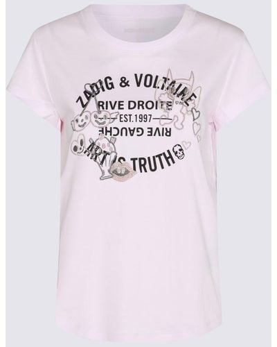 Zadig & Voltaire Pink And Black Cotton T-shirt