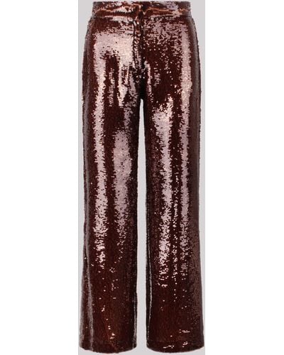 Sabina Musayev Sequined Flared Trousers - Brown