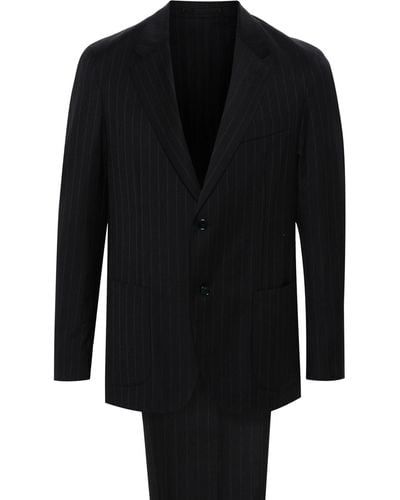 Lardini Woolpinstripe Pattern Suit - Black