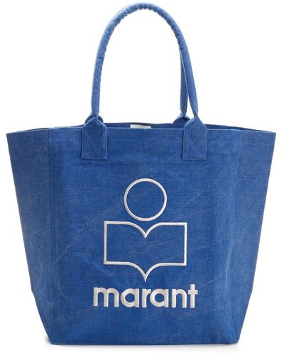 Isabel Marant Logo Embroidered Large Tote Bag - Blue