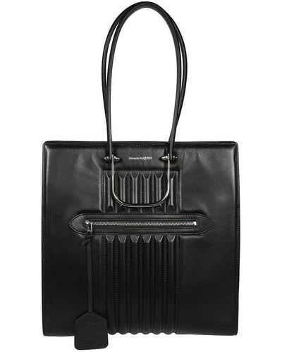 Alexander McQueen The Tall Story Leather Bag - Black