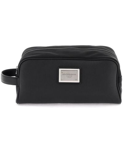 Dolce & Gabbana Leather And Nylon Vanity Case - Black