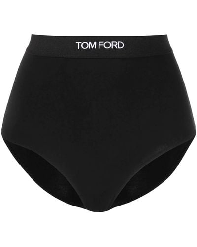 Tom Ford High Waisted Underwear Briefs With Logo Band - Black