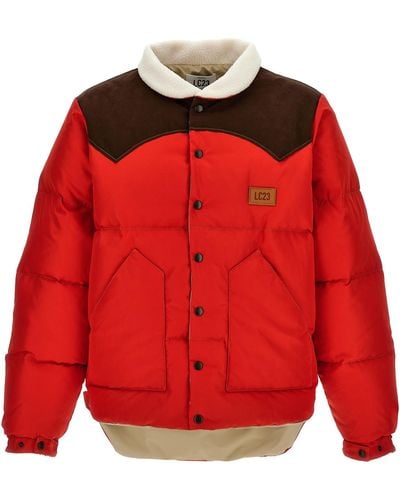 LC23 Paneled Down Jacket - Red