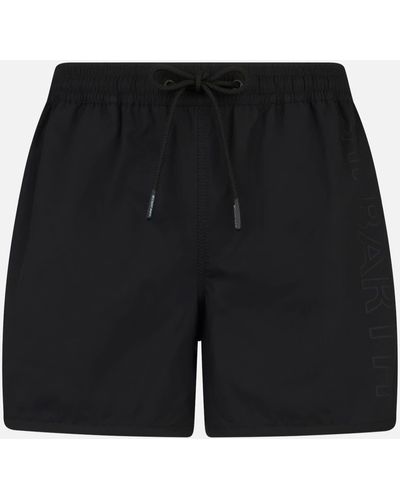 Mc2 Saint Barth Swim Shorts With Side Logo And Contrast - Black