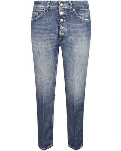 Dondup Buttoned Cropped Jeans - Blue